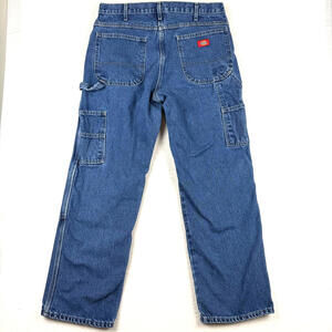 Y2K Dickies 34x30 Carpenter Cargo Heavy Denim Double Knee Jeans Skater 90s